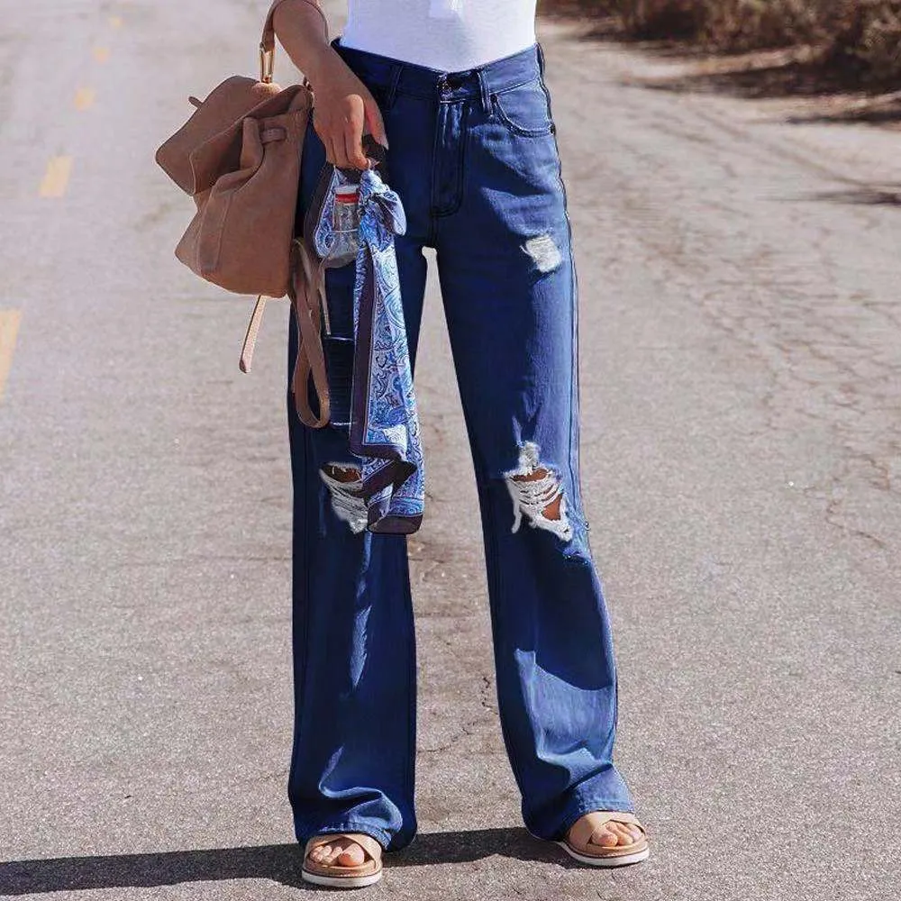 CityHottie - Spring Casual Baggy Jeans Women Fashion High Waist Jeans Mom Denim Trousers Overalls Oversize Boyfriend Pants Vintage