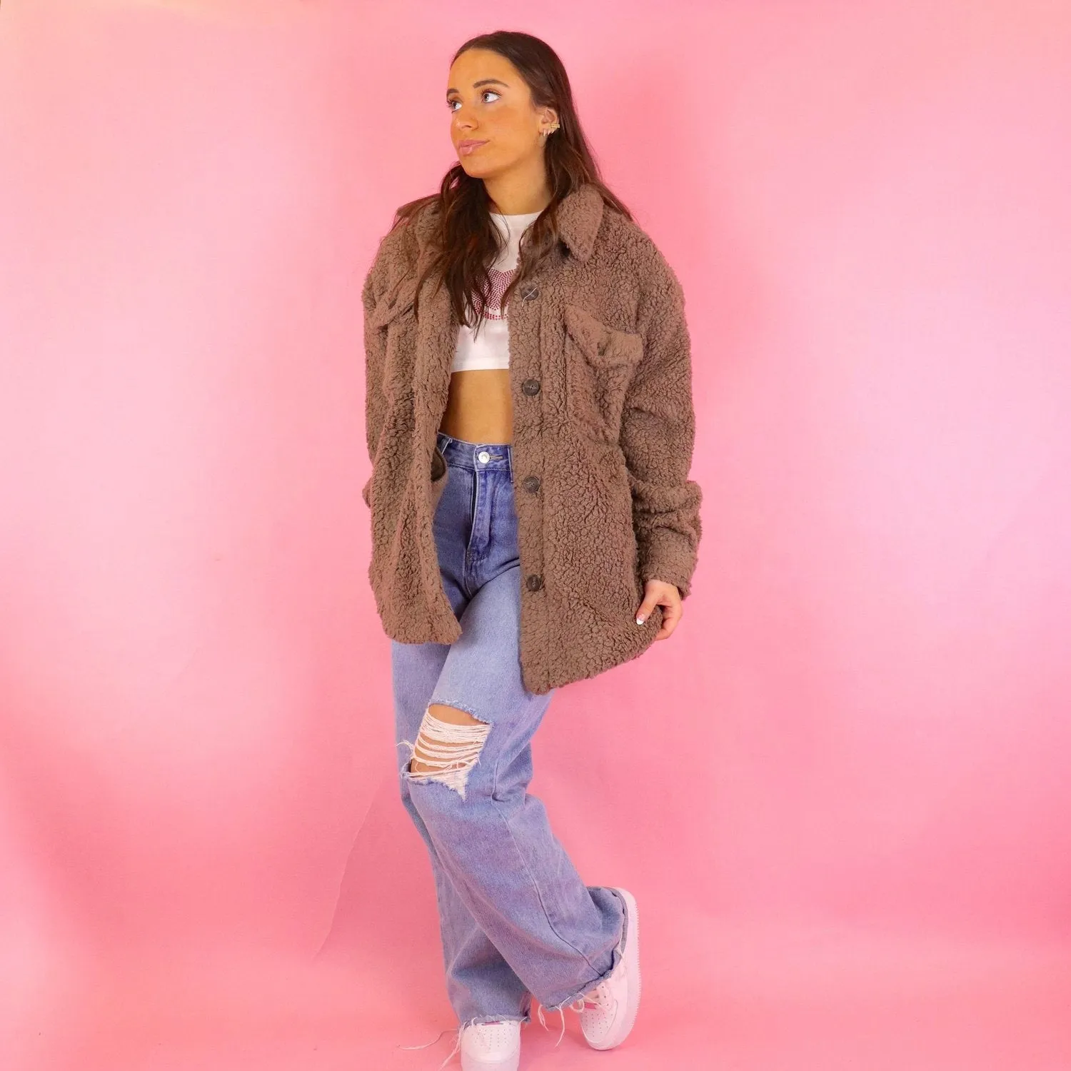 Claire Oversized Teddy Button Up Shacket