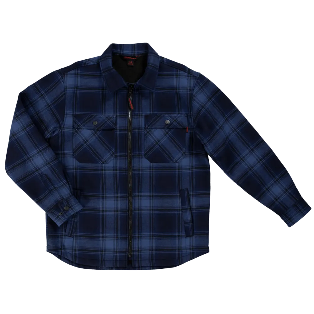 CLWS071-XL-Blu/Blk Jacket Zip Front Flannel Lined