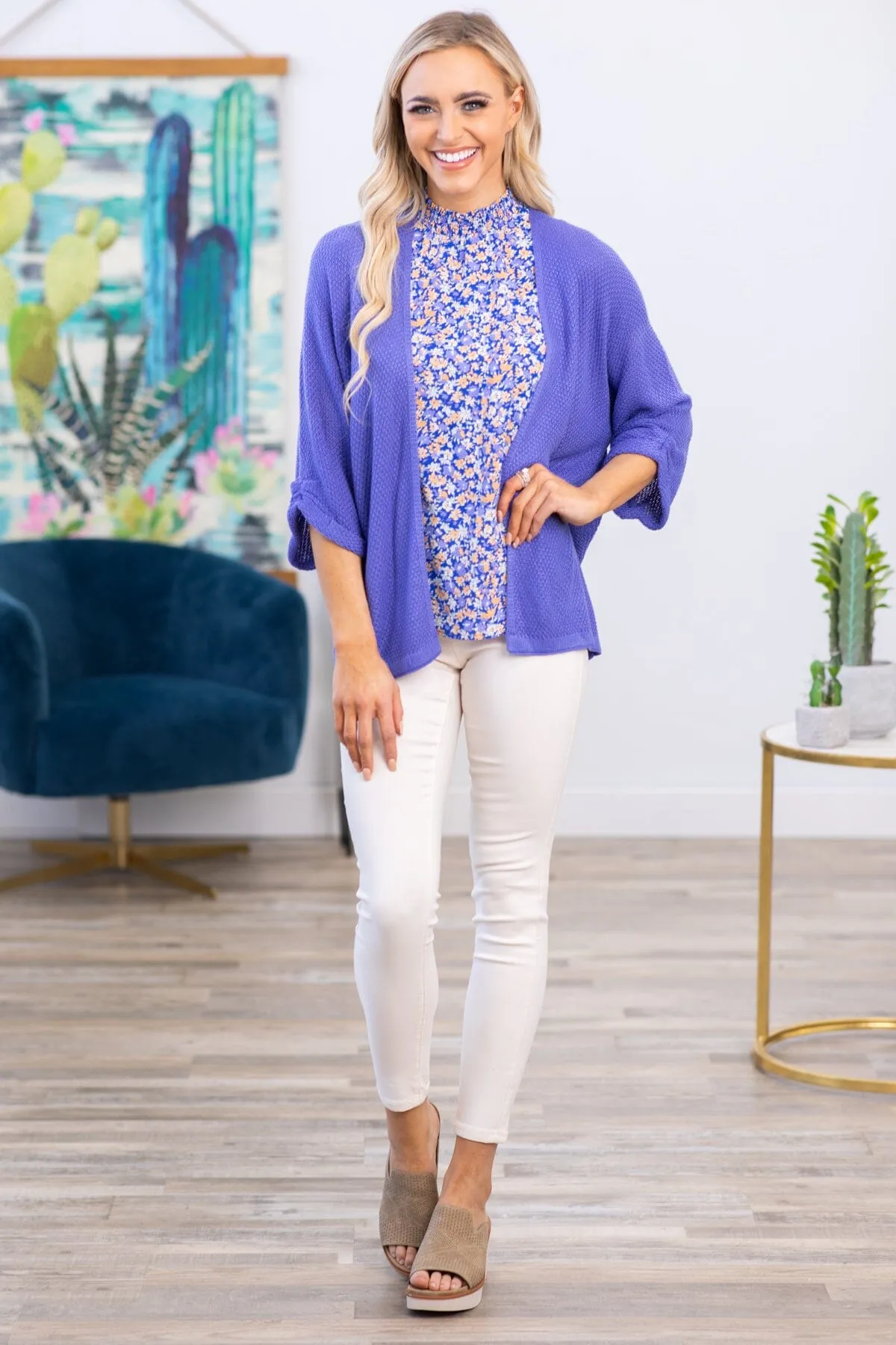 Cobalt Dolman Sleeve Cardigan