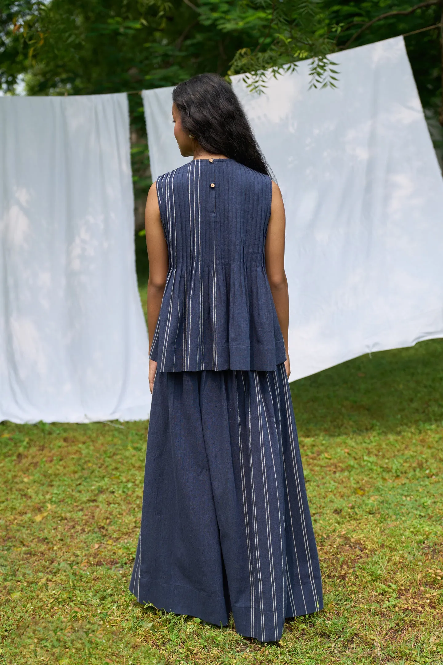 Cobalt Pintucks Skirt