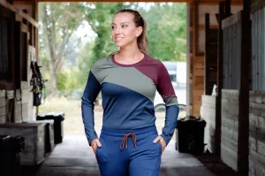 Color Block Long Sleeve - Navy/Olive/Burgundy