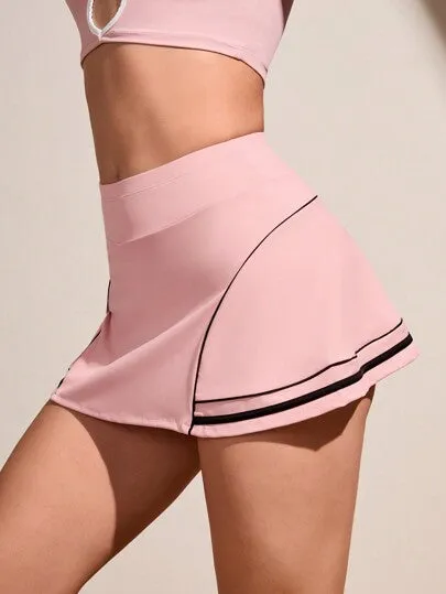 Color Block Trim Summer Sports Mini Skirt – Stylish & Comfortable Activewear