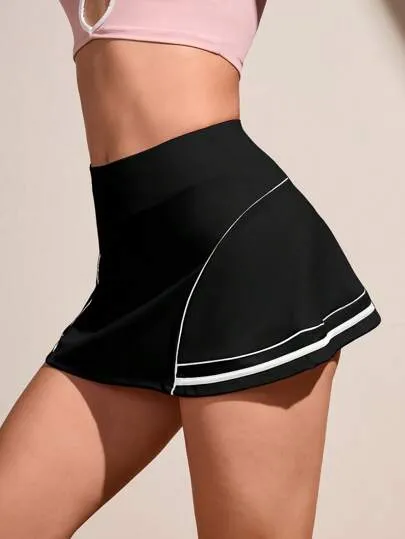 Color Block Trim Summer Sports Mini Skirt – Stylish & Comfortable Activewear