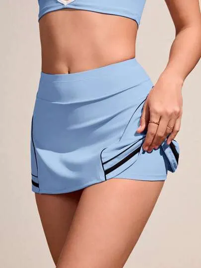 Color Block Trim Summer Sports Mini Skirt – Stylish & Comfortable Activewear