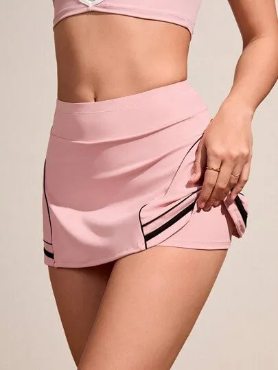 Color Block Trim Summer Sports Mini Skirt – Stylish & Comfortable Activewear