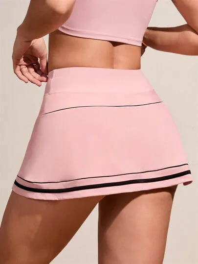 Color Block Trim Summer Sports Mini Skirt – Stylish & Comfortable Activewear