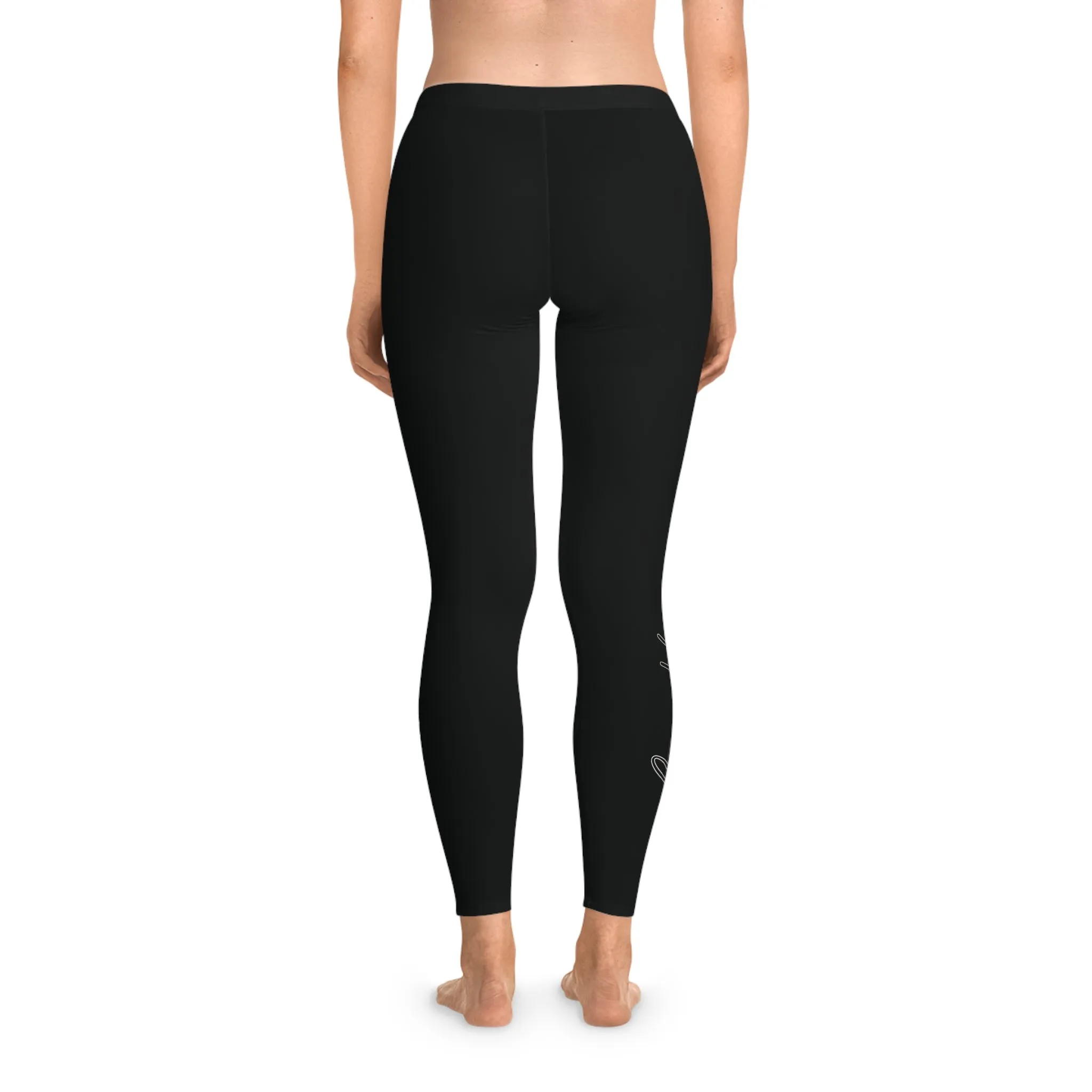 Comfortable Stretchy Leggings with Heart Design - Perfect for Yoga and Casual Wear