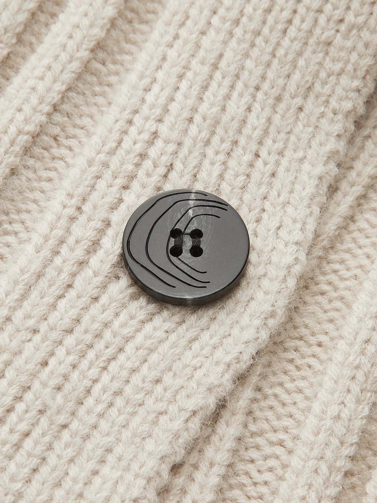 Contrast Button Ribbed Cardigan
