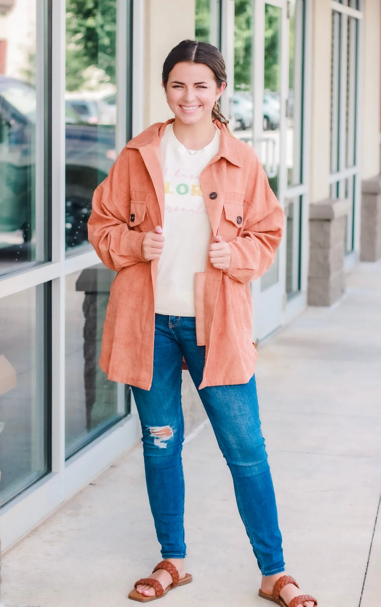 Cool Crisp Air Cord Shacket
