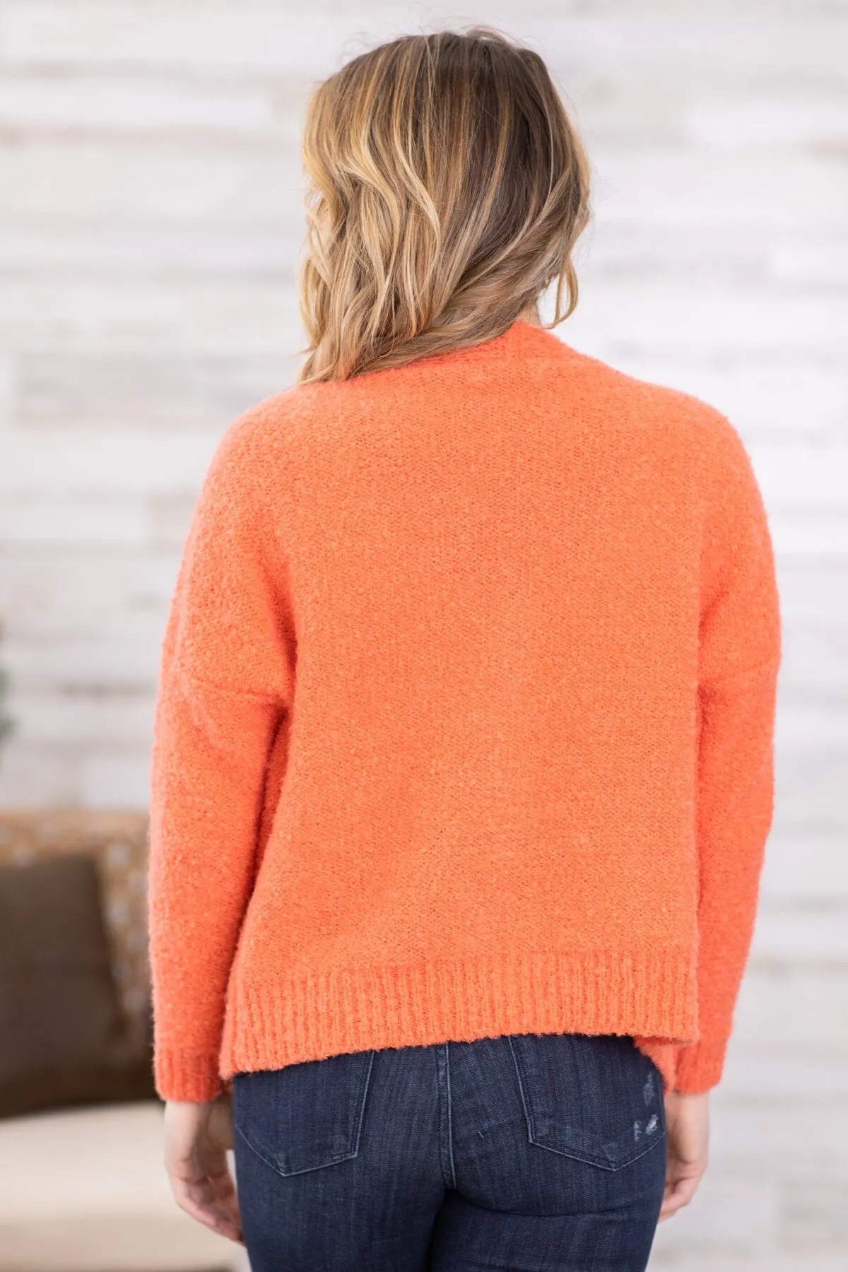 Coral Cardigan With Buttons
