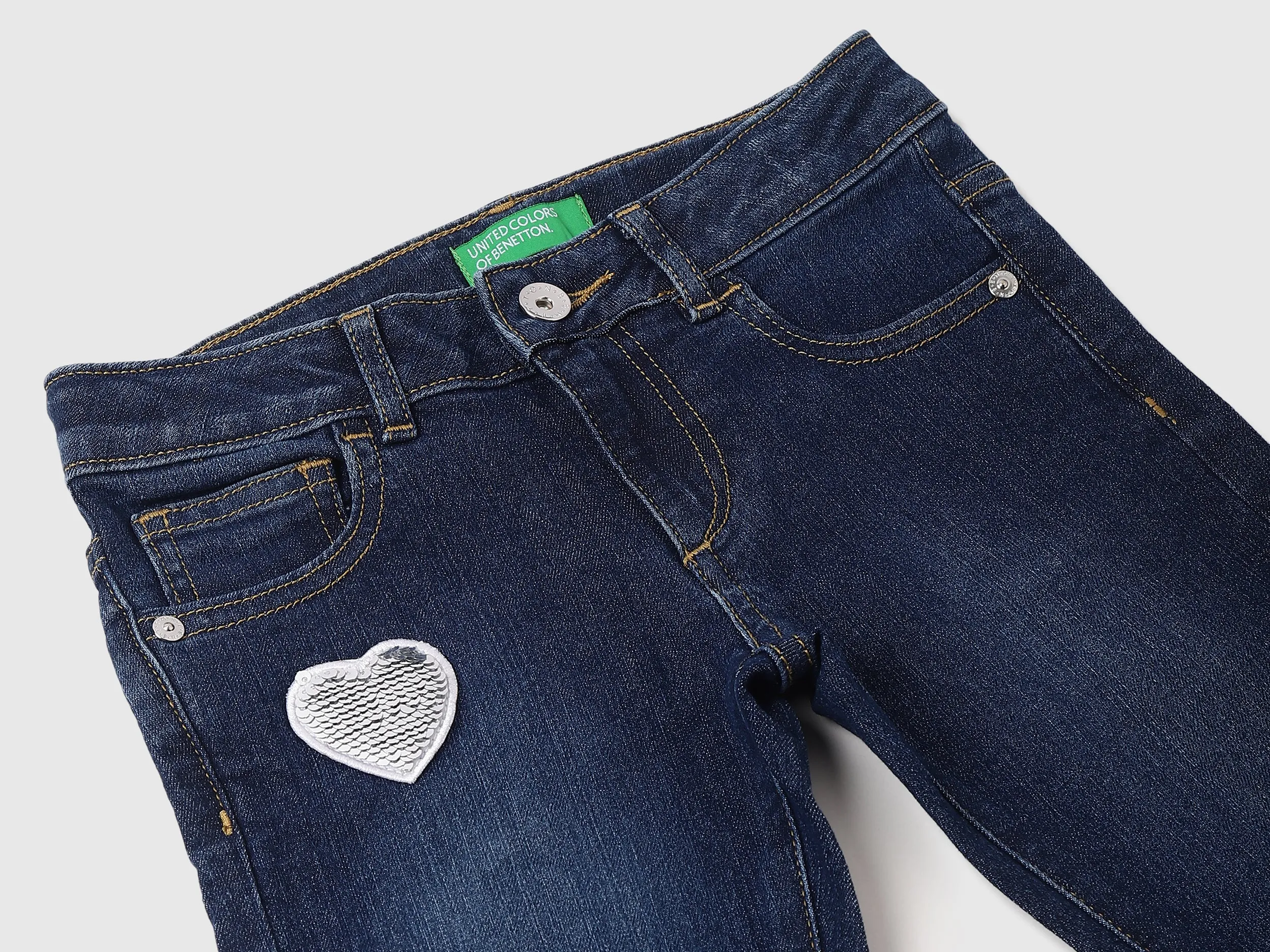 Cotton Blend Solid Ankle Length Girls Jeans