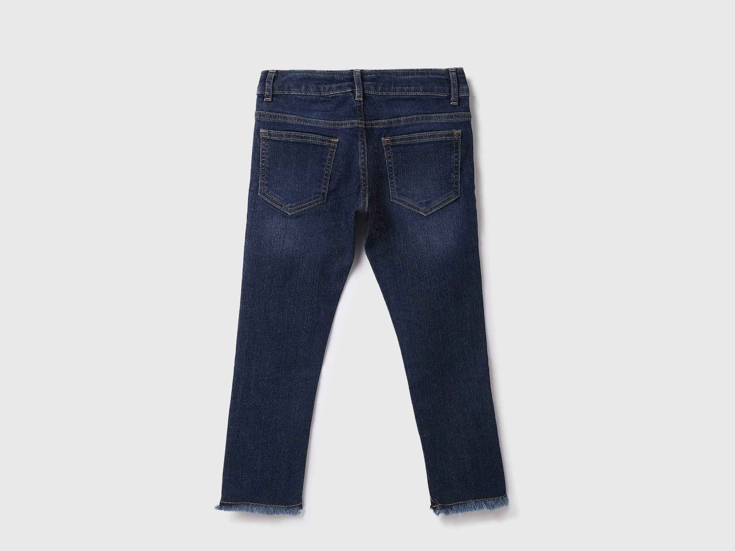 Cotton Blend Solid Ankle Length Girls Jeans