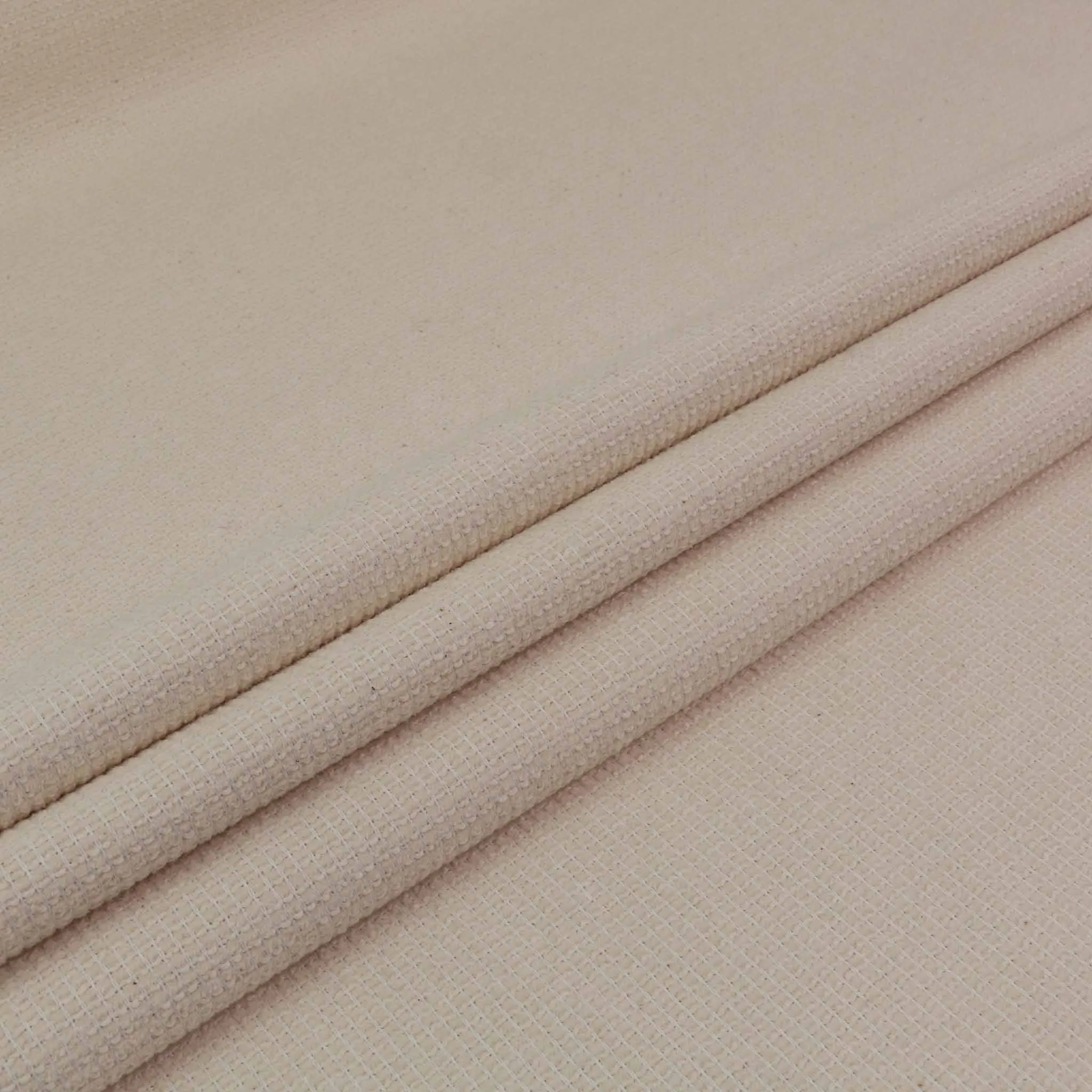 Cotton Boucle Fabric - Cream