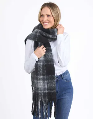Crest Scarf - Black/White Check