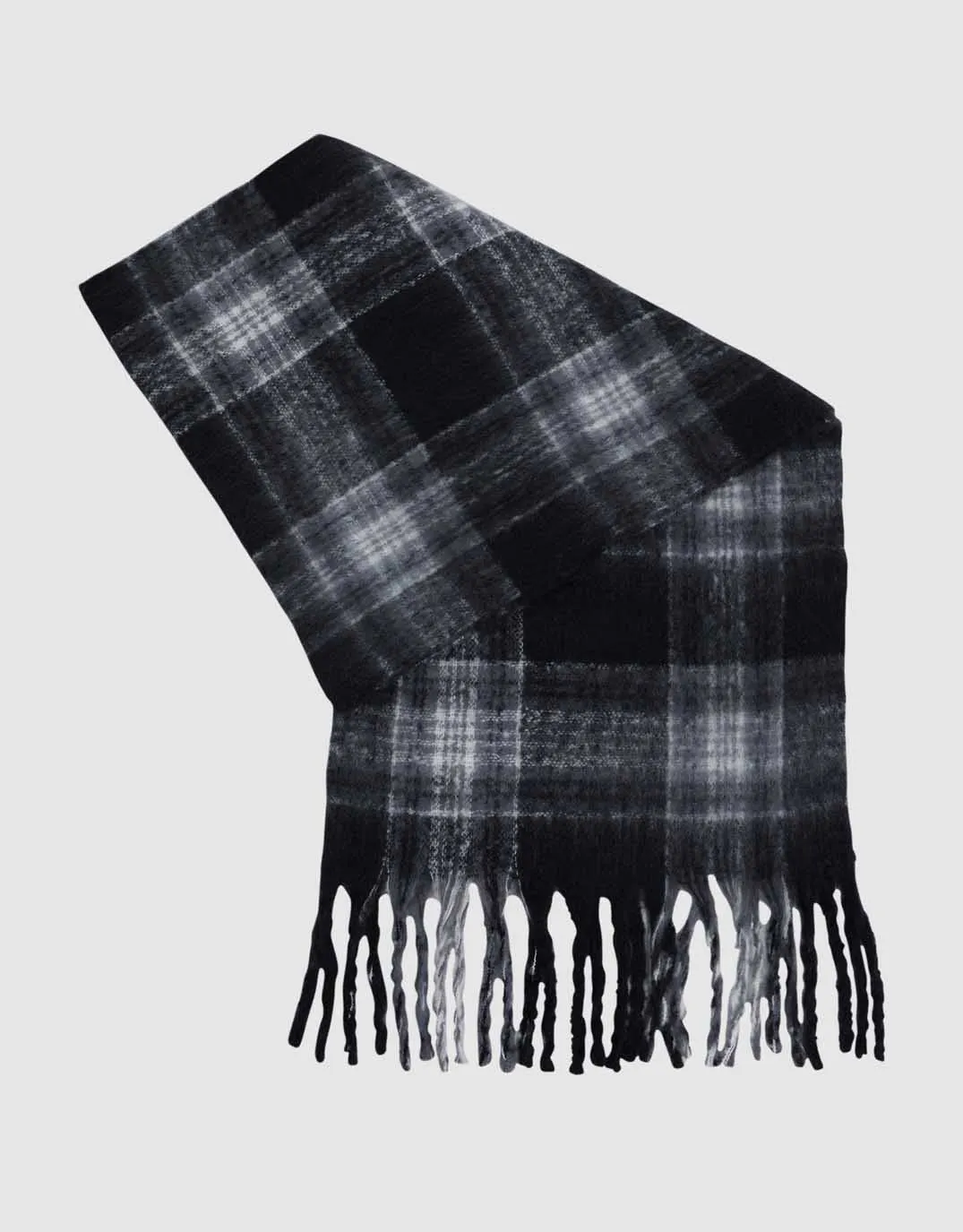 Crest Scarf - Black/White Check