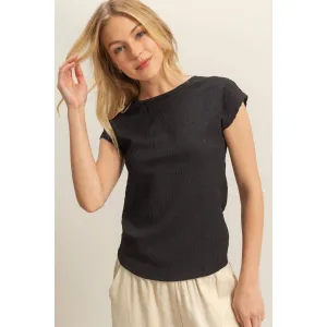 Crew Neck Textured Top