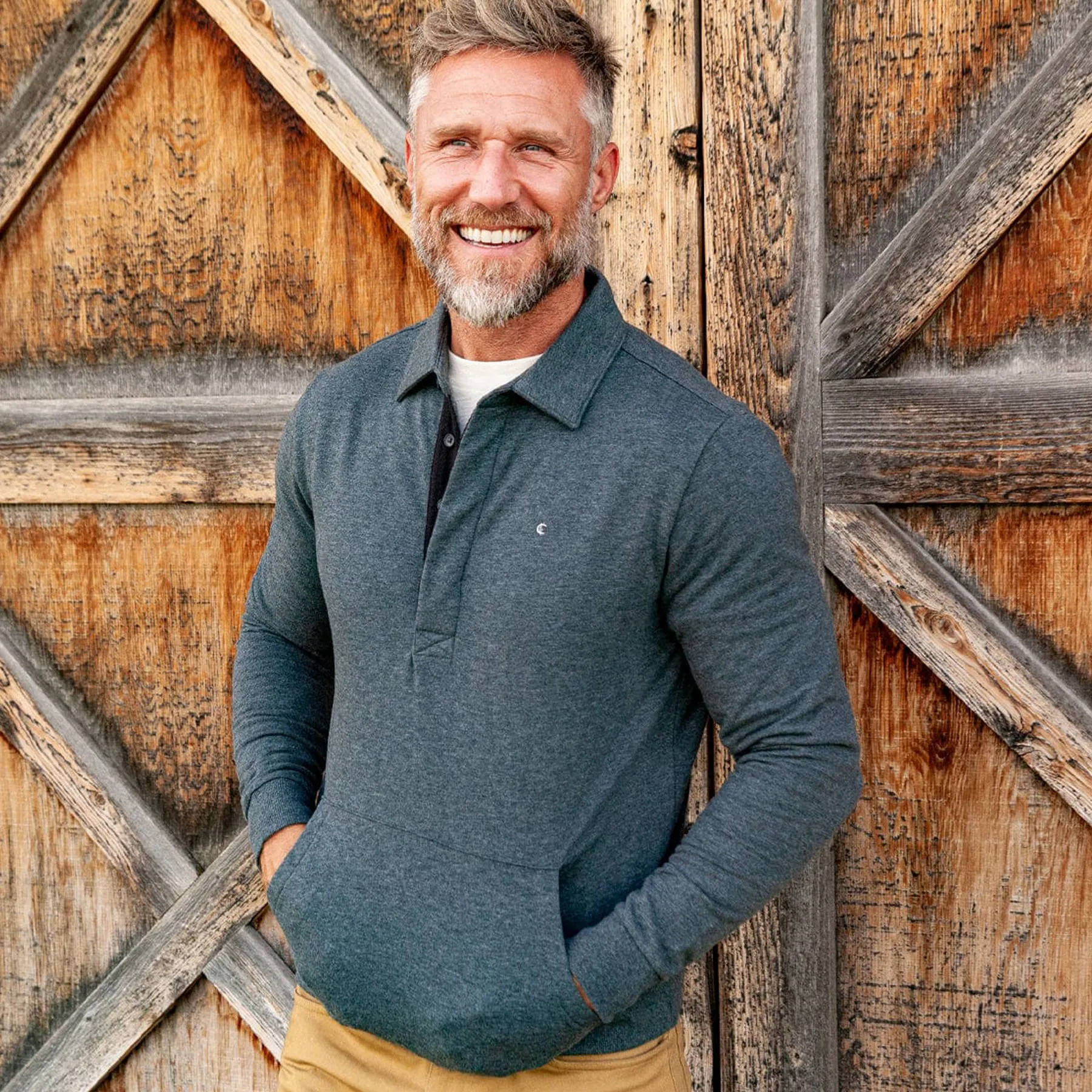 Criquet Collared Sweatshirt - Heather Charcoal