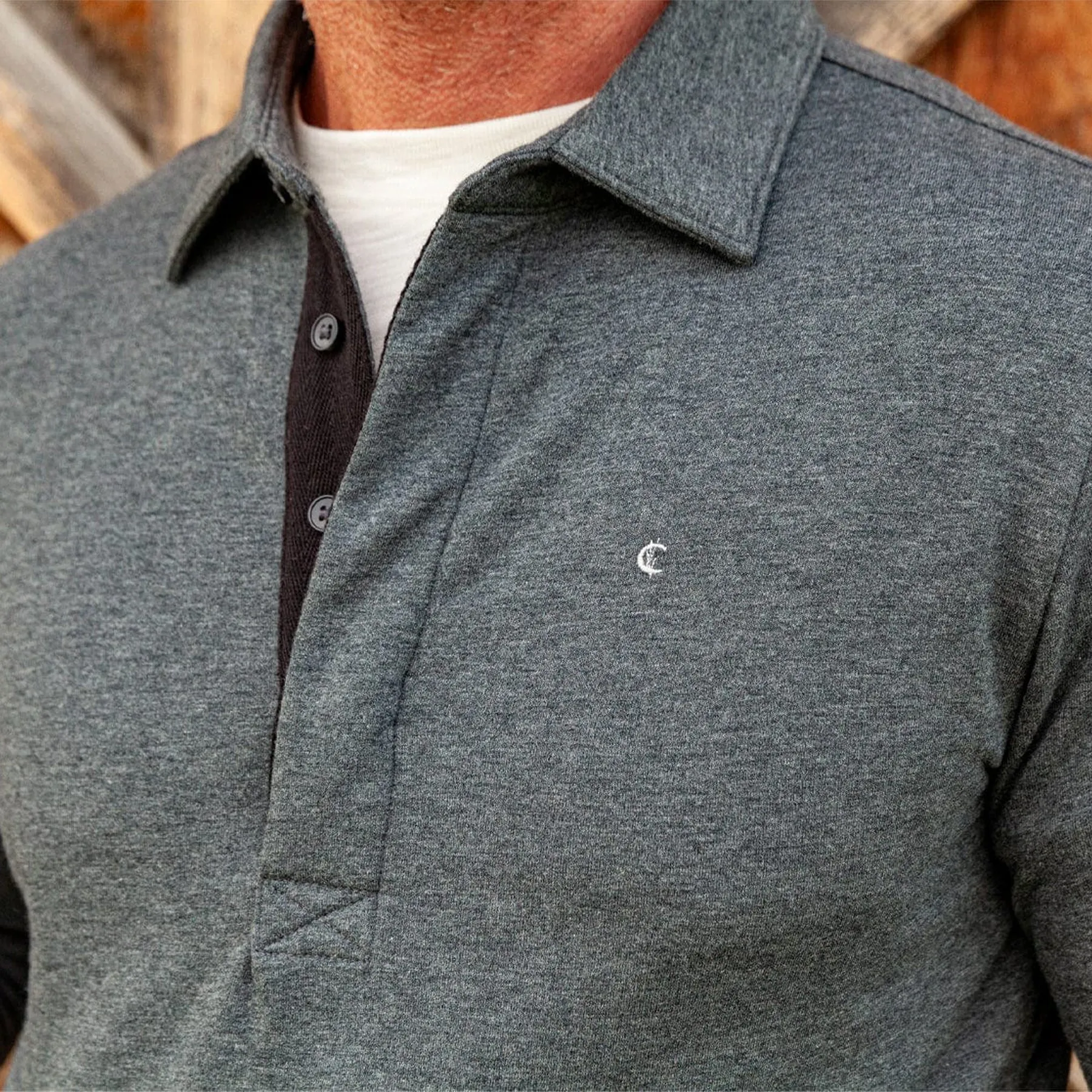 Criquet Collared Sweatshirt - Heather Charcoal