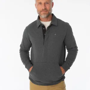 Criquet Collared Sweatshirt - Heather Charcoal