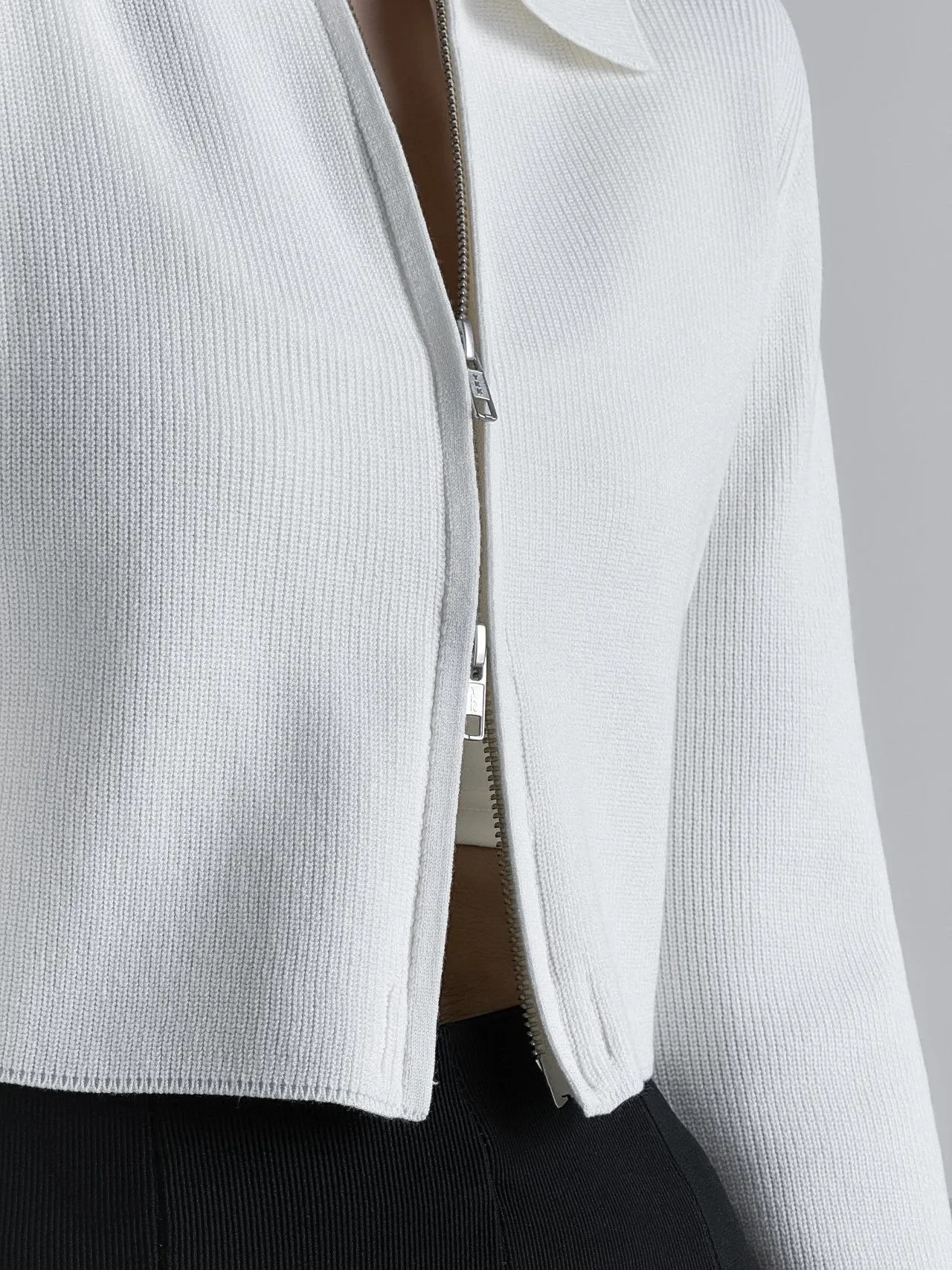 Cropped Knit Cardigan in Snow