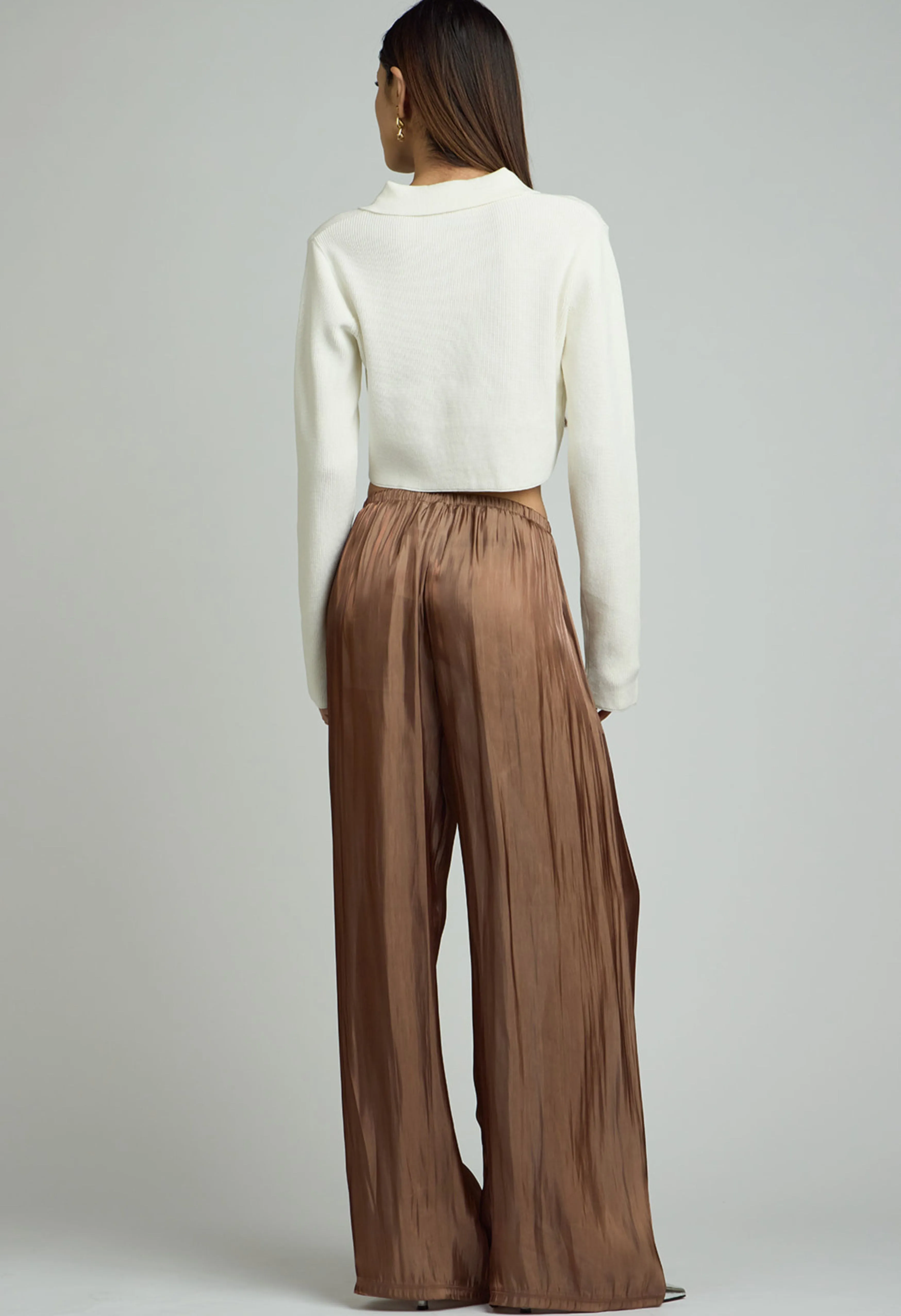 Cropped Knit Cardigan in Snow