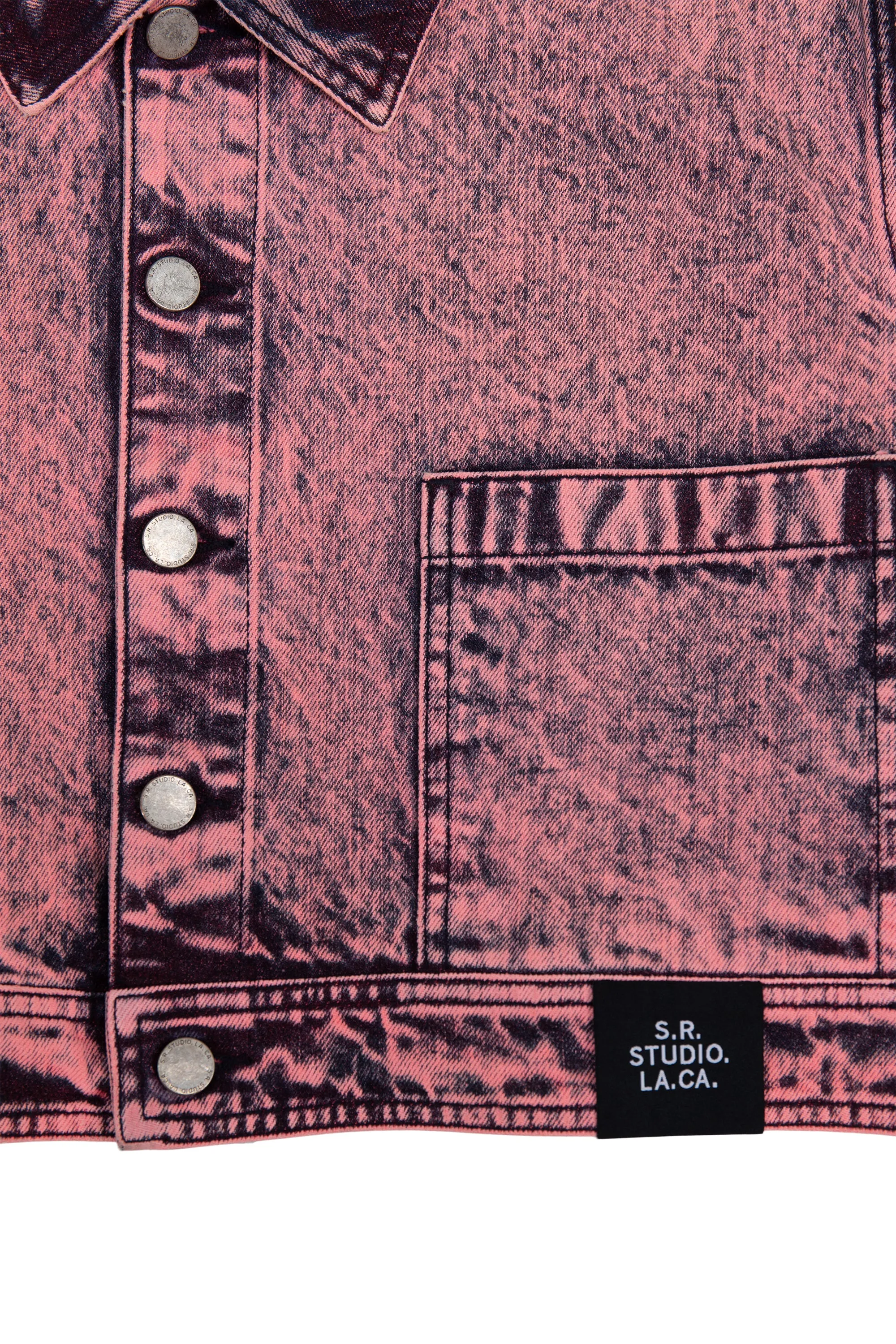 CROPPED LAB COAT WITH MINERAL WASH
