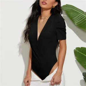 Cross the Line Wrap V-Neck Bodysuit