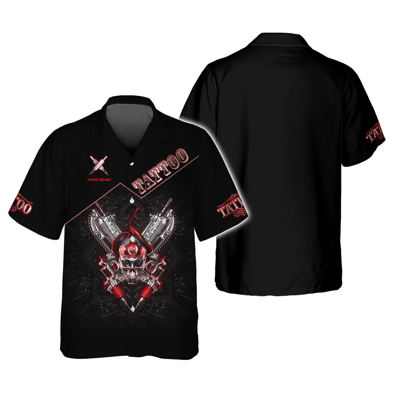 Custom Tattoo Zipper Hoodie, Bomber, Sweater, Polo, Hawaiian, Shirts Skull Tattoo Machine 3D Shirts Gift For Tattoo Artists
