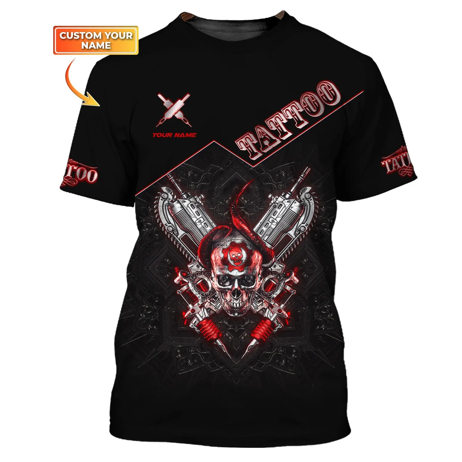 Custom Tattoo Zipper Hoodie, Bomber, Sweater, Polo, Hawaiian, Shirts Skull Tattoo Machine 3D Shirts Gift For Tattoo Artists