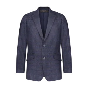 Custom Textured Check Sport Coat - Navy