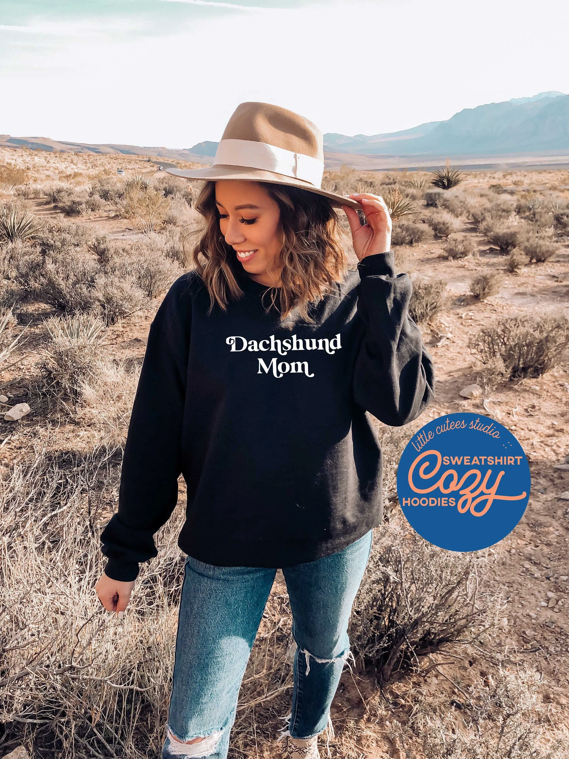 Dachshund Mom Sweatshirt | Crewneck Sweatshirt | Cute Dachshund Sweatshirt | Dachshund Hoodie | Gift for Dachshund Lover |