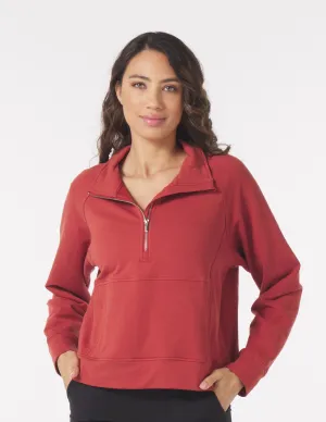Daily Scuba 1/4 Zip: Brick Red