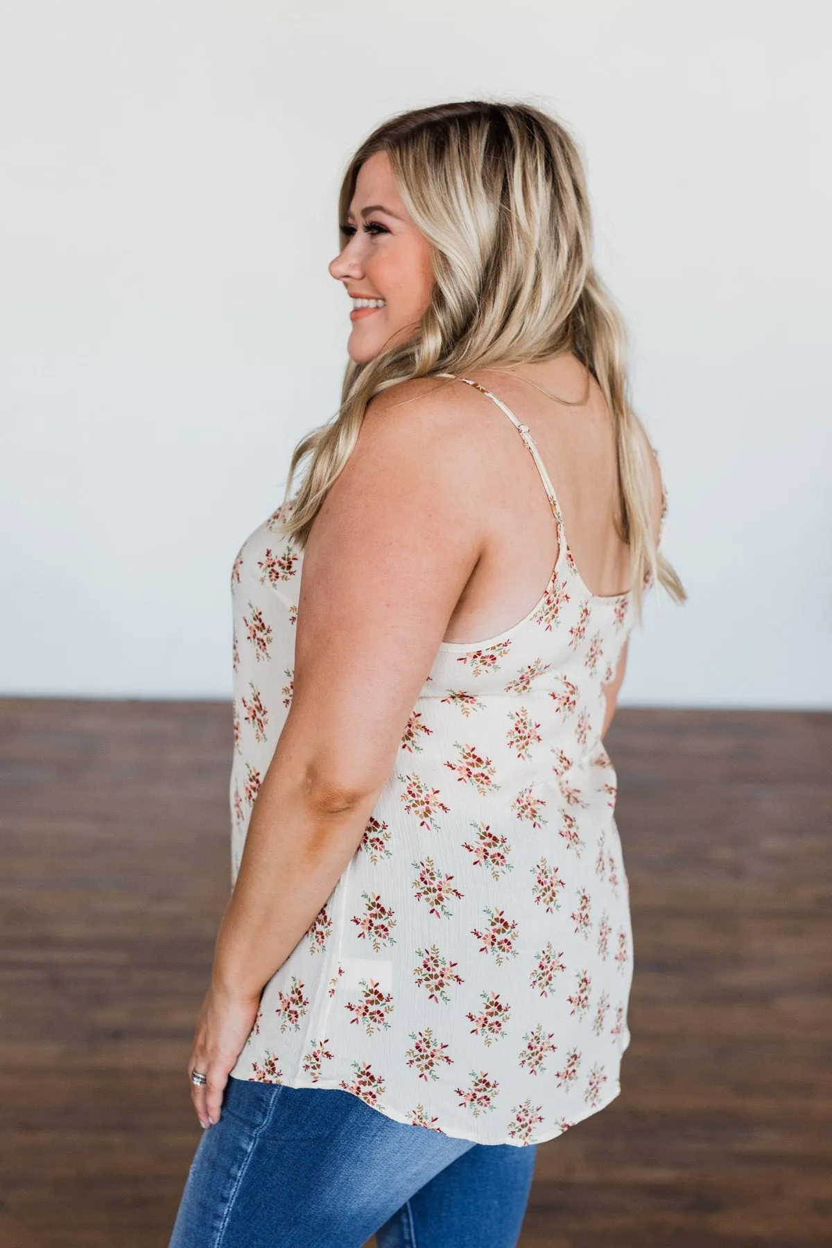 Dance To The Rhythm Floral Tank Top- Cream