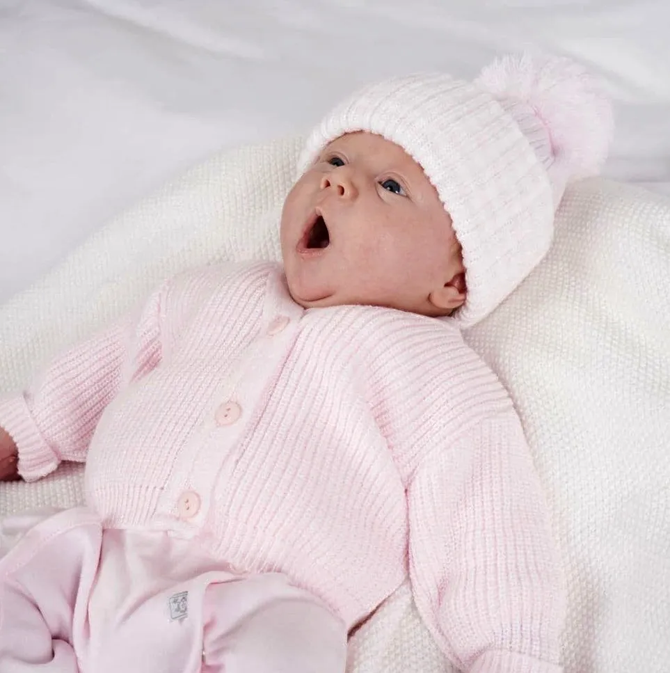Dandelion Baby Girls Pink  premature Ribbed Cardigan