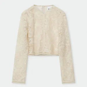DAY BIRGER ET MIKKELSEN Aaliyah Spring Crochet Top in Pistachio Shell