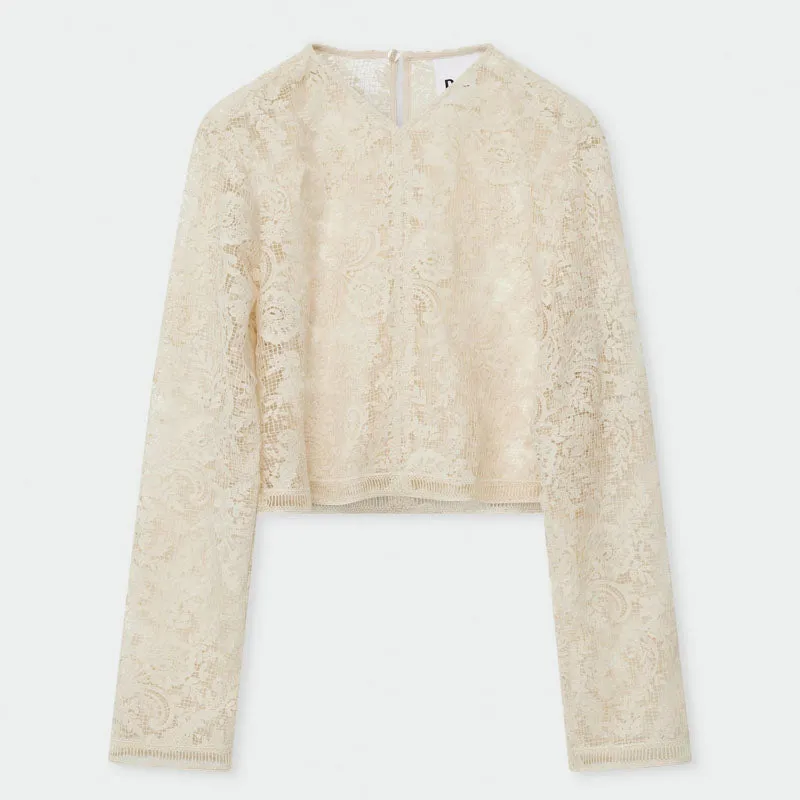 DAY BIRGER ET MIKKELSEN Aaliyah Spring Crochet Top in Pistachio Shell