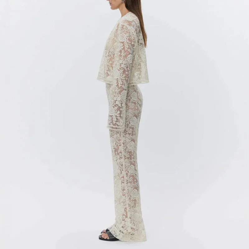 DAY BIRGER ET MIKKELSEN Aaliyah Spring Crochet Top in Pistachio Shell