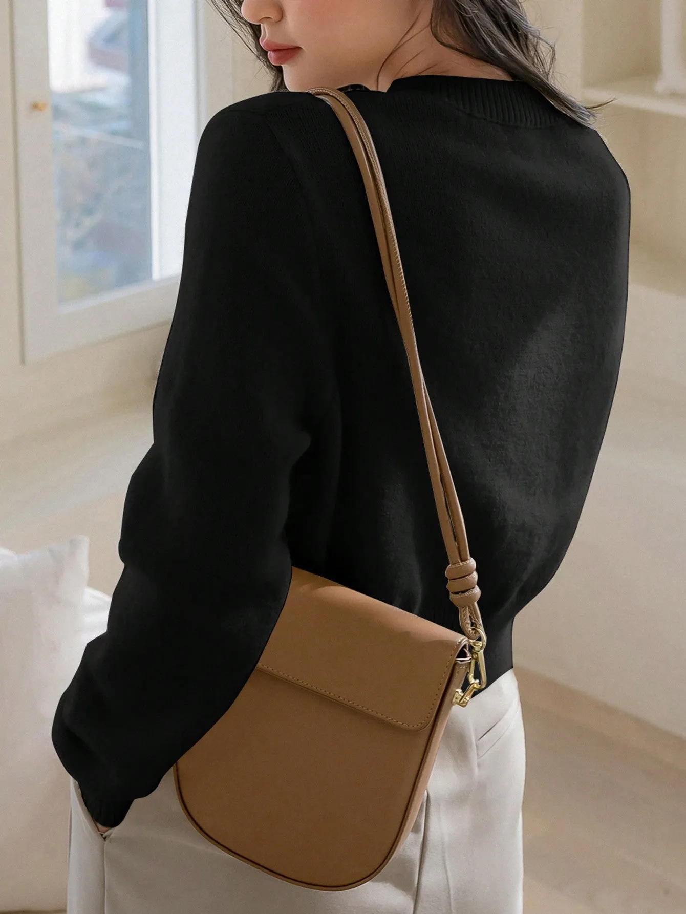 Dazy-Less Solid Button Front Cardigan