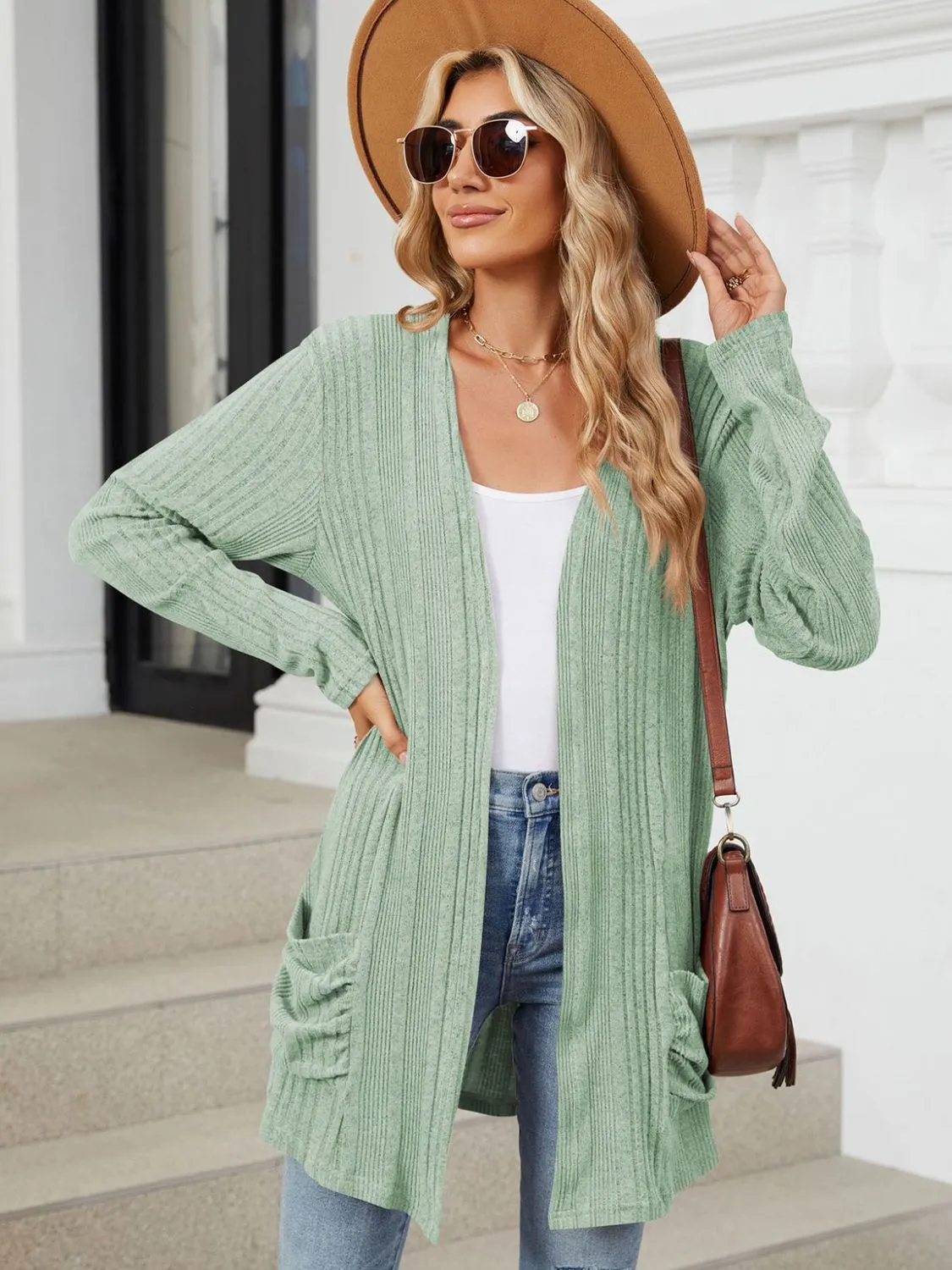 Deanna Pocketed Long Sleeve Open Cardigan