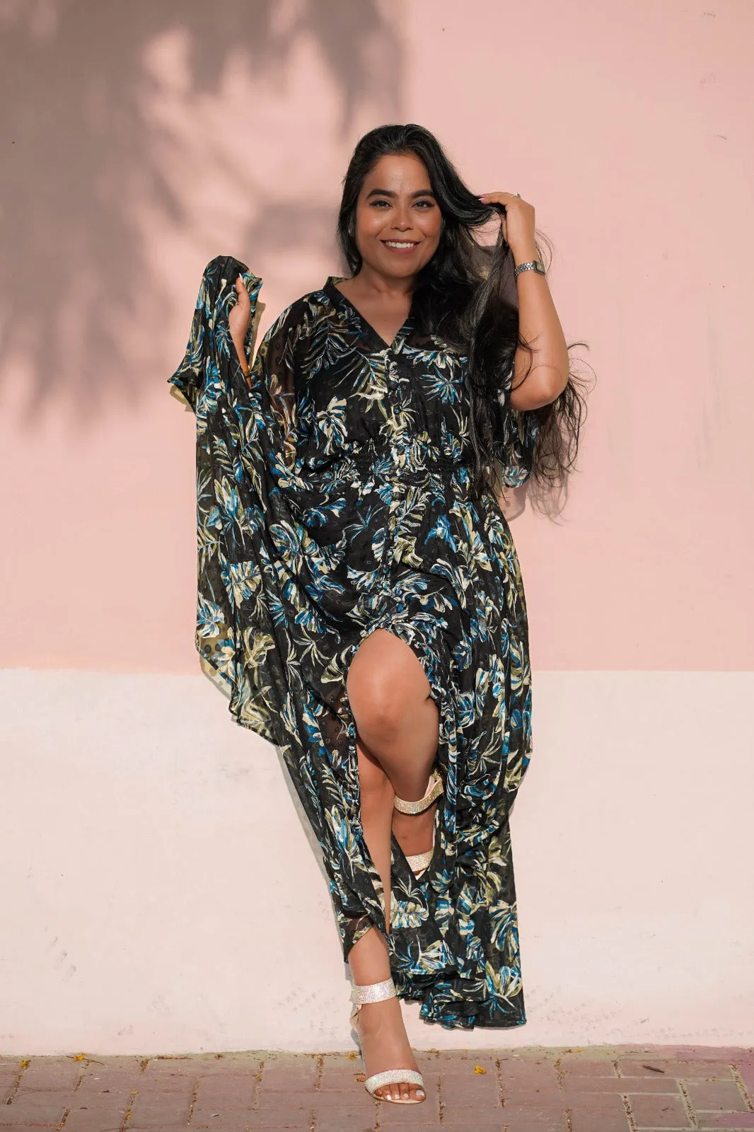 Deep Blue Luxe Maxi Dress