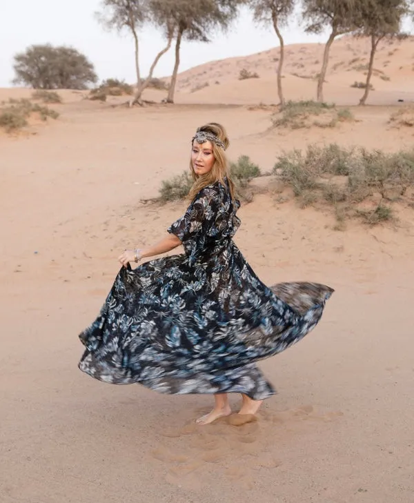 Deep Blue Luxe Maxi Dress