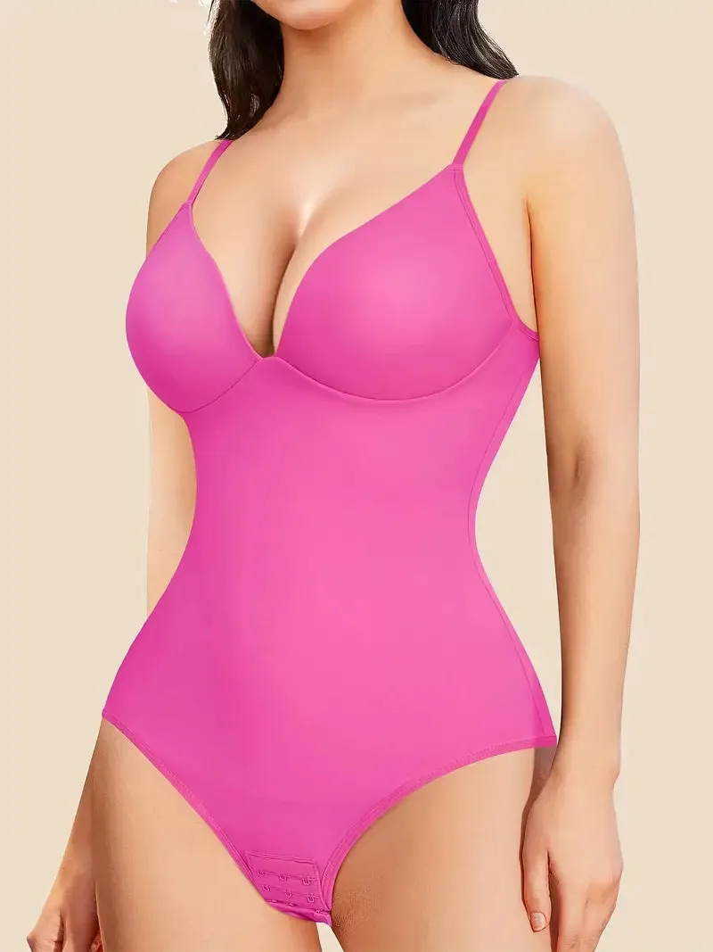 Deep V Neck Thong Bodysuit