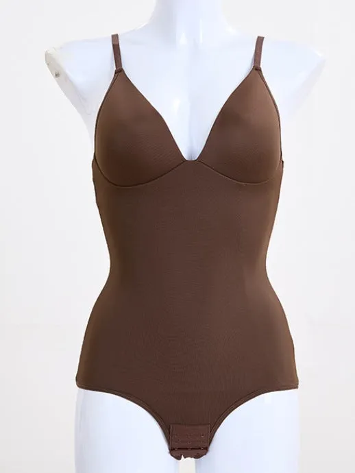 Deep V Neck Thong Bodysuit