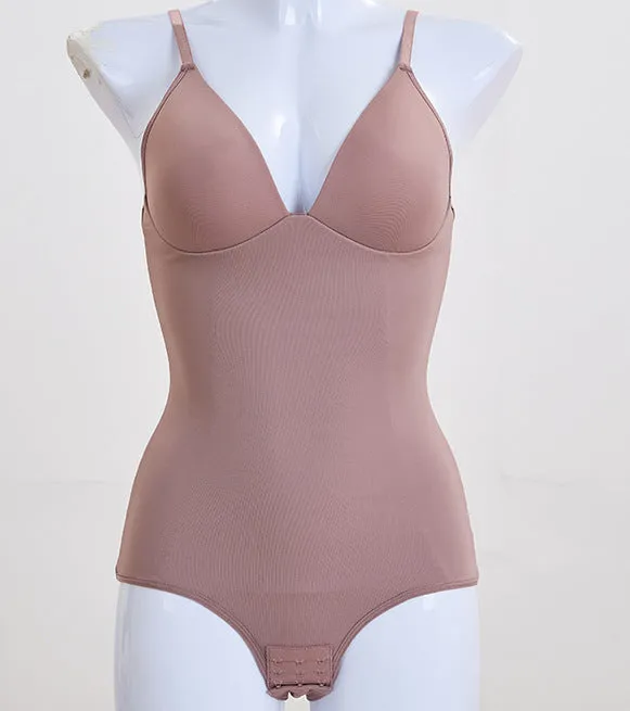 Deep V Neck Thong Bodysuit