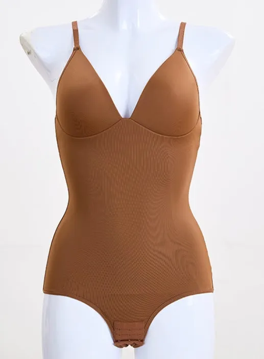 Deep V Neck Thong Bodysuit