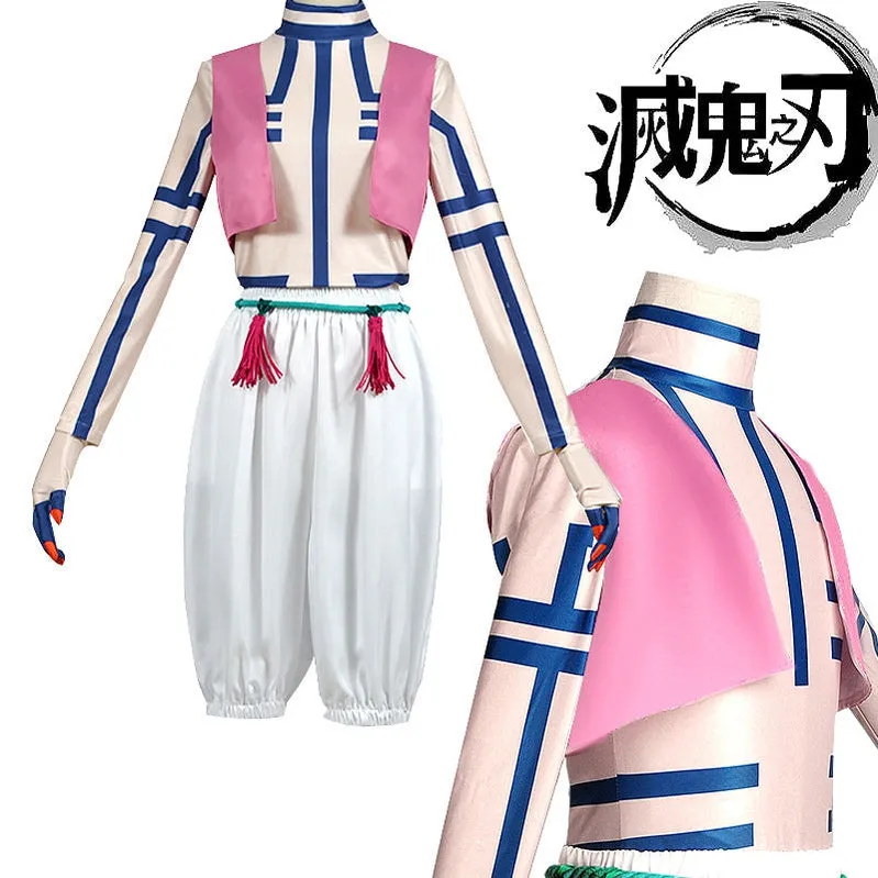 Demon Slayer Kimetsu no Yaiba Akaza Komaji Upper Rank Three Cosplay Costumes
