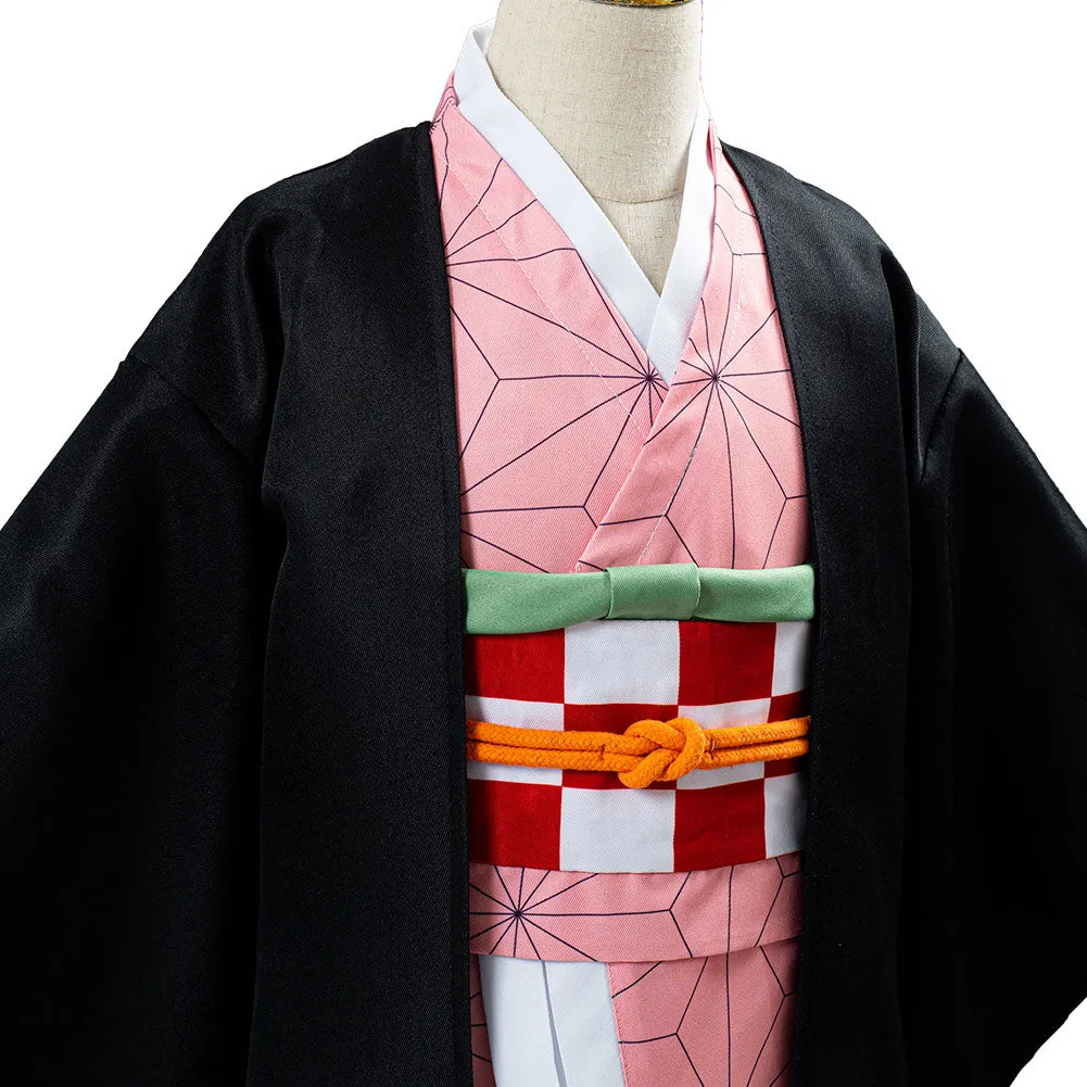 Demon Slayer Kimetsu no Yaiba Kamado Nezuko Kids Children Uniform Outfits Cosplay Costume