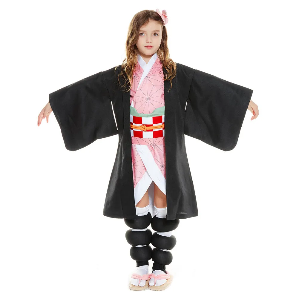 Demon Slayer Kimetsu no Yaiba Kamado Nezuko Kids Children Uniform Outfits Cosplay Costume