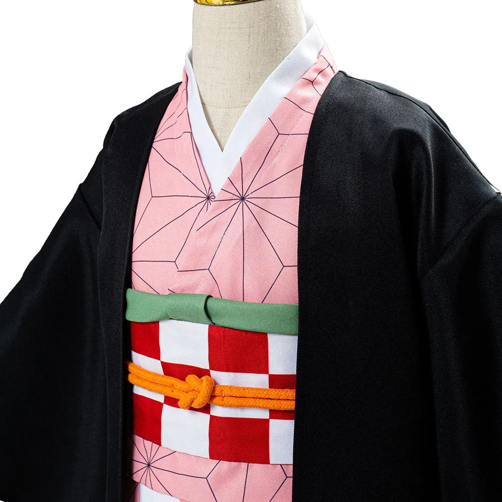 Demon Slayer Kimetsu no Yaiba Kamado Nezuko Kids Children Uniform Outfits Cosplay Costume